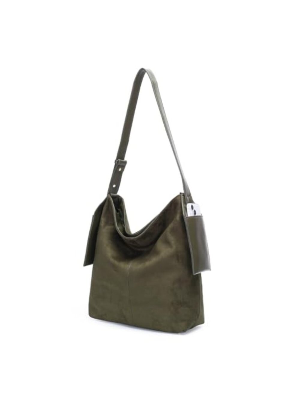 Soft Slouchy Suede Hobo Shoulder Bag Retro Bucket Crossbody Purse Tote